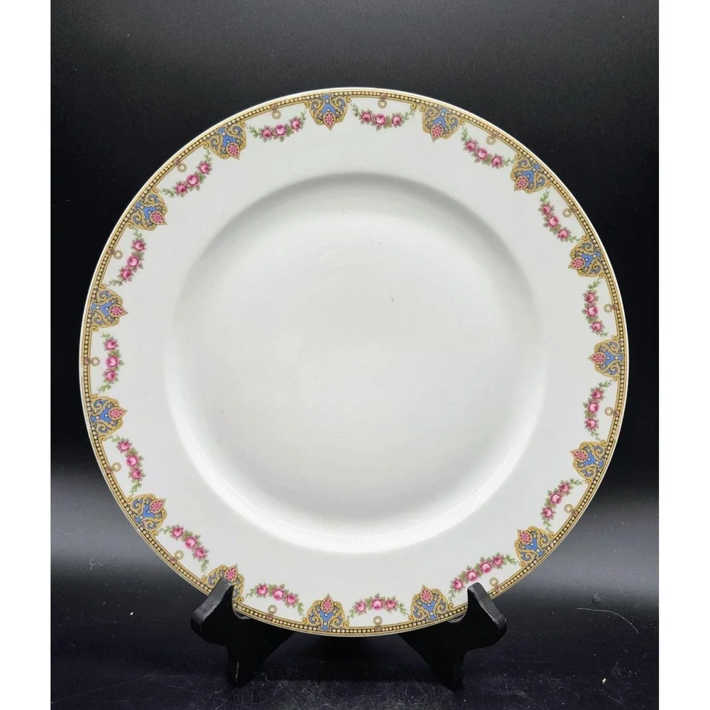 Set/3 Vintage T&V Limoges Porcelain Dinner Plat3 Floral Banner 10